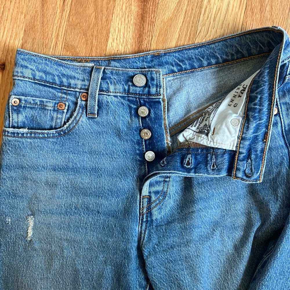 Levi's Mom Jeans with Distressed Knee